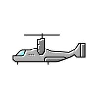 Tiltrotor Flugzeug Flugzeug Farbe Symbol Vektor Illustration