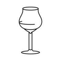 alkohol vin glas linje ikon vektor illustration