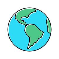 jorden planet färg ikon vektor platt illustration