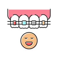 barn tand hängslen färg ikon vektor illustration