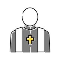 präst pastor färg ikon vektor isolerade illustration