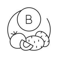 b pflanzliche Vitaminlinie Symbol Vektor Illustration