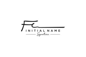 första fc signatur logotyp mall vektor. hand dragen kalligrafi text vektor illustration.