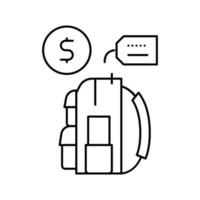 Rucksack touristische Mietlinie Symbol Vektor Illustration