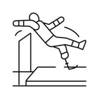 hög hoppa handikappade idrottare linje ikon vektor illustration