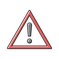 Warnung Straßenschild Farbe Symbol Vektor Illustration