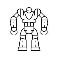 cyborg robot linje ikon vektorillustration vektor