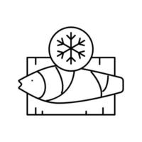 gefrorener Thunfisch Symbol Leitung Vektor Illustration