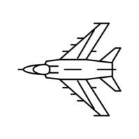 Militärflugzeug Flugzeuglinie Symbol Vektor Illustration