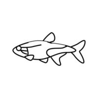 Tetras Aquarium Fischlinie Symbol Vektor Illustration