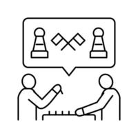 schackspel spelar gamer linje ikon vektor illustration