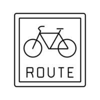 cykel väg tecken linje ikon vektor illustration