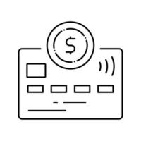 Debitkarte für elektronisches Geld Symbol Leitung Vektor Illustration