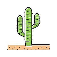 kaktus västra växt färg ikon vektor illustration