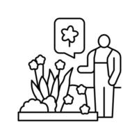 Pflanzen und Blumenbeete Symbol Leitung Vektor Illustration