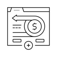 Geld zurück Linie Symbol Vektor Illustration