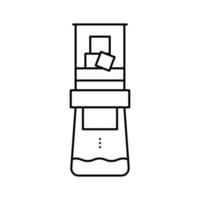 Ice Tropfkaffeemaschine Linie Symbol Vektor Illustration