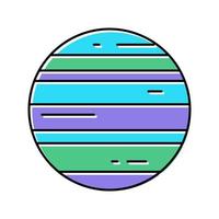 neptunus planet färg ikon vektor platt illustration