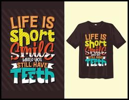 das leben ist kurz, motivierende sprüche typografie t-shirt design. handgezeichneter Schriftzug vektor