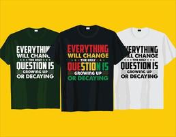 alles wird sich ändern, afroamerikaner schwarz geschichtsmonat juni teenth typografie t-shirt design vektor