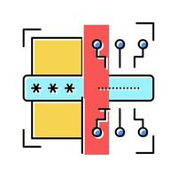 elektronisches Passwort Farbsymbol Vektor Illustration Zeichen