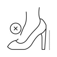 High Heel Frau Schuh Füße Symbol Leitung Vektor Illustration