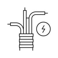 Stromkabel Linie Symbol Vektor Illustration