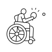 ping pong handikappade idrottare linje ikon vektor illustration