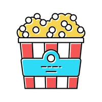 Popcorn Kino Lebensmittel Farbe Symbol Vektor Illustration