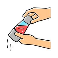 röd paprika smaksättning skål färg ikon vektor illustration