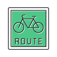 Fahrrad Straßenschild Farbe Symbol Vektor Illustration