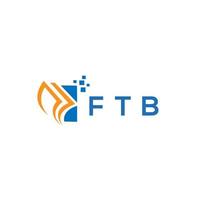 ftb business finance logo design.ftb kreditreparatur buchhaltung logo design auf weißem hintergrund. ftb kreative initialen wachstumsdiagramm brief vektor