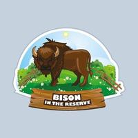 illustration av en bison i natur boka. vektor