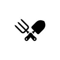 murslev och hand gaffel ikon vektor illustration