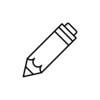 isoliertes Liniensymbol des Schreibstifts mit Radiergummi. perfekt für geschäfte, internetshops, ui, design, artikel, bücher vektor