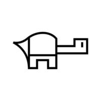 Schildkrötensymbol im Line-Art-Stil auf weißem Hintergrund für Druck und Design. Vektor-Illustration. vektor