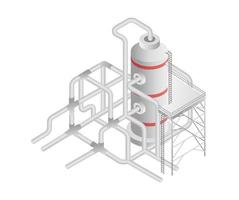 Flaches isometrisches Konzept 3D-Illustration Biogasindustrie-Fabrikpipeline vektor