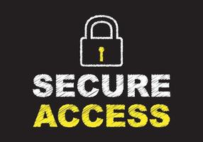 sicherer zugang auf tafel geschrieben. Cybersicherheitskonzept. digitaler Zugang und Online-Sicherheit. vektor