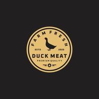 Entenfleisch Kreis Logo Design Vintage Vektor Icon