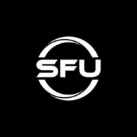 sfu brev logotyp design i illustration. vektor logotyp, kalligrafi mönster för logotyp, affisch, inbjudan, etc.