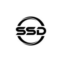 SSD-Brief-Logo-Design in Abbildung. Vektorlogo, Kalligrafie-Designs für Logo, Poster, Einladung usw. vektor