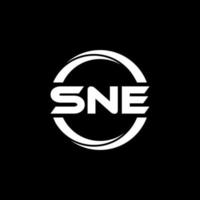 SNE-Brief-Logo-Design in Abbildung. Vektorlogo, Kalligrafie-Designs für Logo, Poster, Einladung usw. vektor