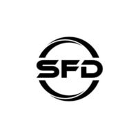 sfd brev logotyp design i illustration. vektor logotyp, kalligrafi mönster för logotyp, affisch, inbjudan, etc.