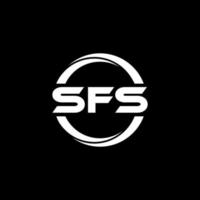 sfs brev logotyp design i illustration. vektor logotyp, kalligrafi mönster för logotyp, affisch, inbjudan, etc.