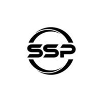 ssp brev logotyp design i illustration. vektor logotyp, kalligrafi mönster för logotyp, affisch, inbjudan, etc.