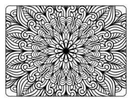 Erwachsenen-Mandala-Malseite, handgezeichnete Blumen-Mandala-Doodle-Kunst, Mandala-Malseite für die Entspannung von Erwachsenen vektor