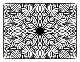 Erwachsenen-Mandala-Malseite, handgezeichnete Blumen-Mandala-Doodle-Kunst, Mandala-Malseite für die Entspannung von Erwachsenen vektor