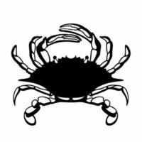krabba logotyp symbol. stencil design. djur- tatuering vektor illustration.