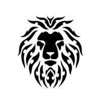 Stammes-Löwenkopf-Logo. Tattoo-Design. Tierschablonen-Vektorillustration vektor