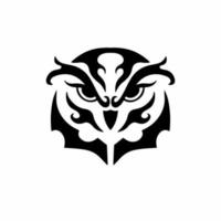 Stammes-Eulenkopf-Logo. Tattoo-Design. Tierschablonen-Vektorillustration vektor
